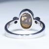 Natural Australian Boulder Opal and Diamond 14K White Gold Ring  - Size 6.5 Code - EJ75