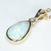 18k Gold - Solid White Opal - Natural Diamond