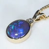 18k Gold  - Solid Black Opal - Natural Diamond