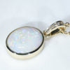 10k Gold  - Solid White Opal - Natural Diamonds