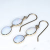 Gold Opal Earrings Side View
