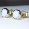 10k Gold - Solid white Opal