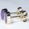 Gold Opal Studs Side View