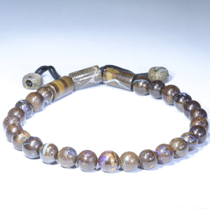 Natural Australian Boulder Opal Matrix Adjustable Bracelet 