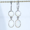 Natural Australian White Opal Silver Drop Earrings