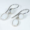 Natural Australian Coober Pedy White Opal Drop Earrings