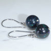 Silver Opal Earrings Side View