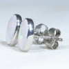 White Opal Studs Side View