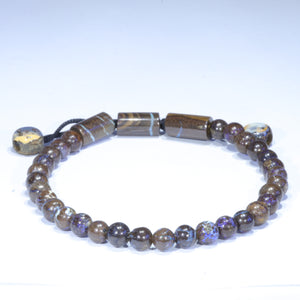 Natural Australian Opal Matrix Adjustable Bead Bracelet