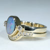 Opal Ring Designed to Fit the Gold and Diamond Wedding Band
