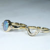 Both Rings 18k Gold - Solid Boulder Opal - Natural Diamonds