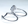 Both 14k White Gold Opal Engagement Ring Set Side View