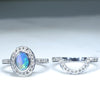 14k Crystal Black Opal Engagement Ring Set