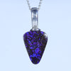 Natural Australian Boulder Opal Silver Pendant