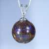 Natural Australian Boulder Opal Matrix Silver Ball Pendant