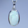 Natural Australian Coober Pedy White Opal Silver Pendant