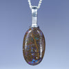 Natural Australian Boulder Opal Matrix Silver Pendant