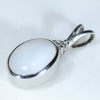 Sterling Silver - Solid White Opal - Natural Diamond