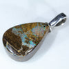 Natural Australian Boulder Opal Matrix Silver Pendant
