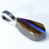 Australian Boulder Opal Silver Pendant with Silver Chain (13mm x 7mm) Code - ESP89