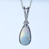 Natural Australian Boulder Opal Silver and Diamond Pendant