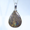 Australian Boulder Opal Matrix Silver Pendant with Silver Chain (15mm x 12mm) Code - ESP110