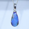 Australian Boulder Opal Silver Pendant with Silver Chain (13mm x 7mm) Code - ESP89