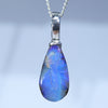 Australian Boulder Opal Silver Pendant with Silver Chain (13mm x 7mm) Code - ESP89