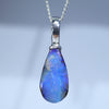 Australian Boulder Opal Silver Pendant with Silver Chain (13mm x 7mm) Code - ESP89