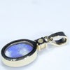 Solid Crystal Black Opal Pendant Rear View