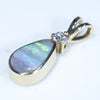 10k Gold- Solid Boulder Opal - Natural Diamond