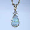 Natural Australian Boulder Opal Gold and Diamond Pendant