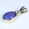 10k Gold - Solid Crystal Black Opal - Natural Diamond