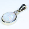 10k Gold - Solid White Opal - Natural Diamond