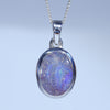Natural Australian Boulder Opal Silver Pendant 