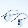 White Gold Opal Earrings Side view