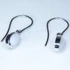 White Gold Opal Earrings Side View