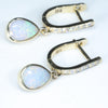 18k Gold - 2 Solid White Opals - Natural Diamonds