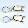 Gold Huggie Opal Earrings Closed