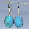 Natural Australian Boulder Opal Gold Drop Earrings