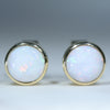 Natural Australian White Opal Gold Studs
