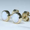 18k Gold - Solid White Opal 