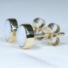 Gold Opal Studs Side View
