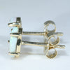 18k Gold Opal Studs Side View