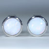 Natural Australian White Gold White Opal Stud Earrings