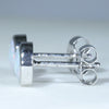 White Gold Opal Studs Side View
