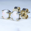 18k Gold - Solid White Opal