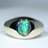 Beautiful Lightning Ridge Black Opal Gold Men's Ring
