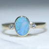 Natural Australian Boulder Opal Gold and Diamond Ring