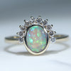 Natural Australian Gold and Diamond Tiara Opal Ring